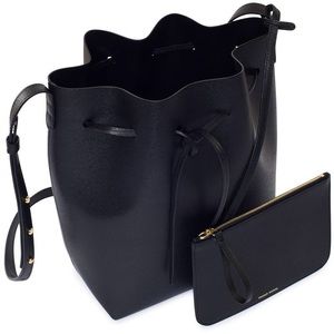 mansur gavriel saffiano large bucket bag